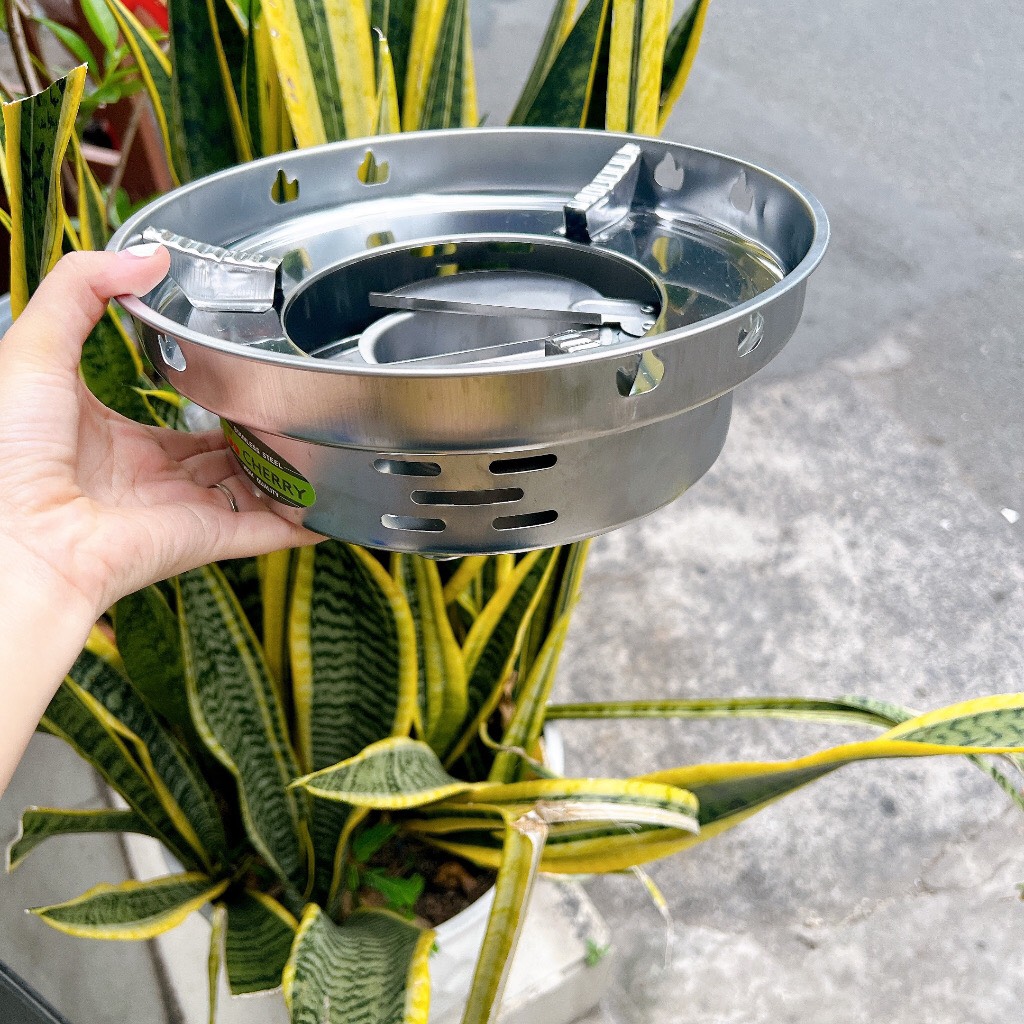 Bếp cồn inox có chắn gió tiện lợi