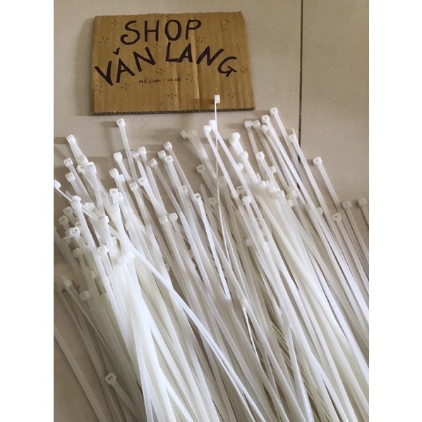 25 Dây thít nhựa trắng - lạt nhựa, dây rút 40cm