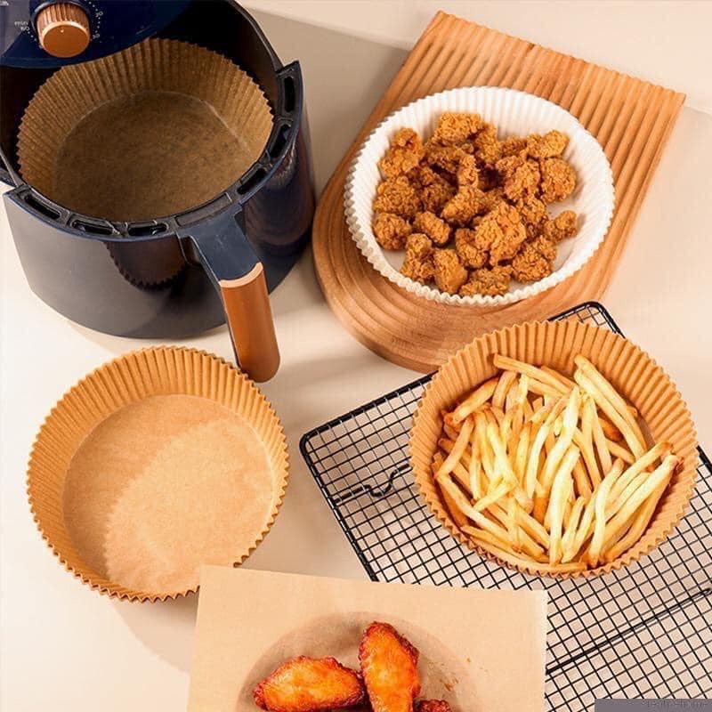 Giấy lót nồi chiên thấm dầu - Giấy nến tròn dạng khay vàng