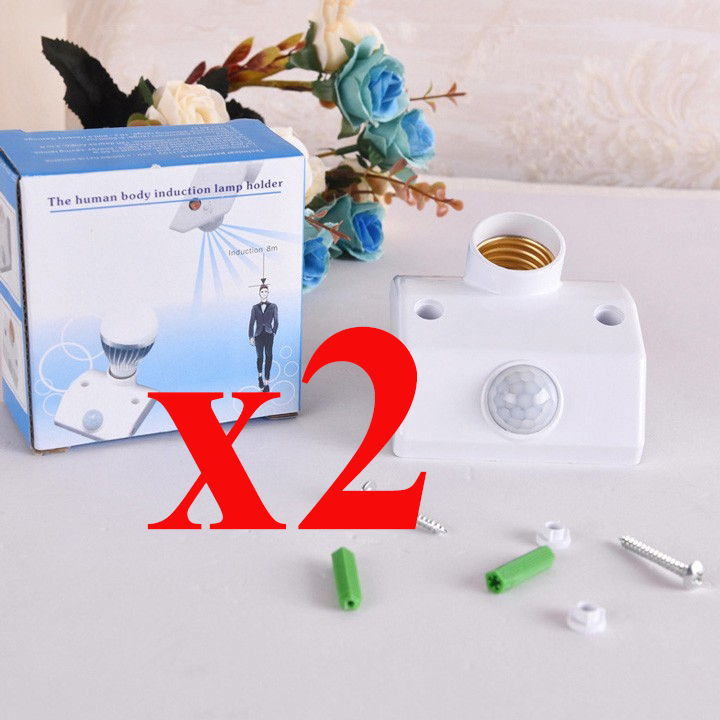 Combo 02 Đuôi đèn cảm biến hồng ngoại, đuôi đèn cảm biến chuyển động, đuôi đèn điều khiển từ xa, đui đèn E27 Home Smart