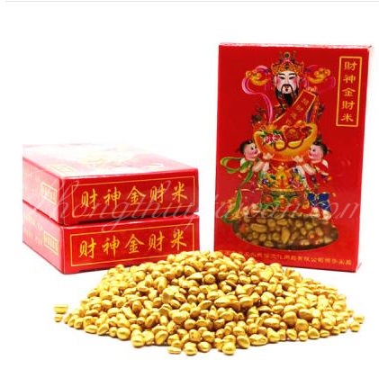 Gạo vàng Thần Tài (loại hộp giấy)(3 loại gạo) - thờ cúng