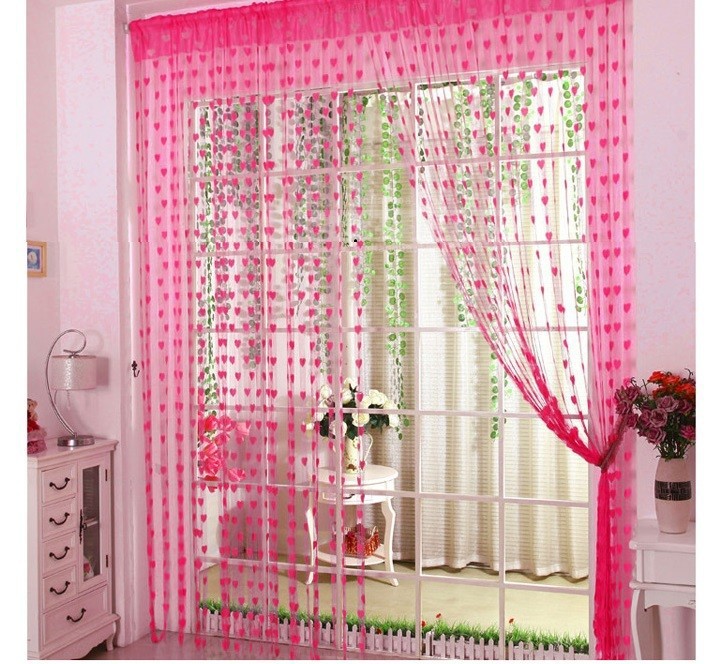 Rèm cửa dệt chỉ hình trái tim 3m x 3m
