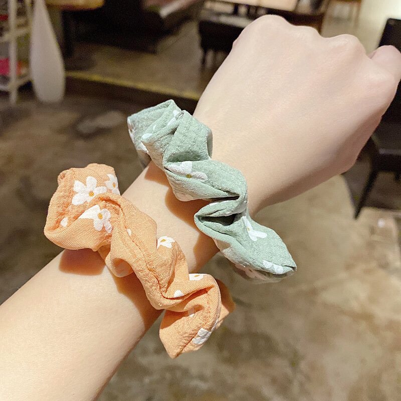 Srunchies hoa cúc nhiều màu co giãn / Dây buộc tóc