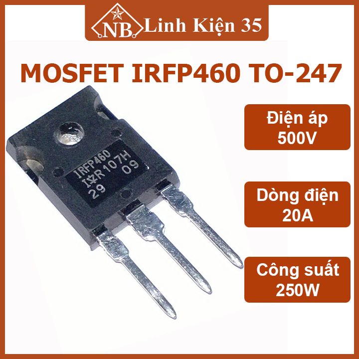 Mosfet irfp460 kiểu chân to-247 dòng 20a điện áp 500v n-ch