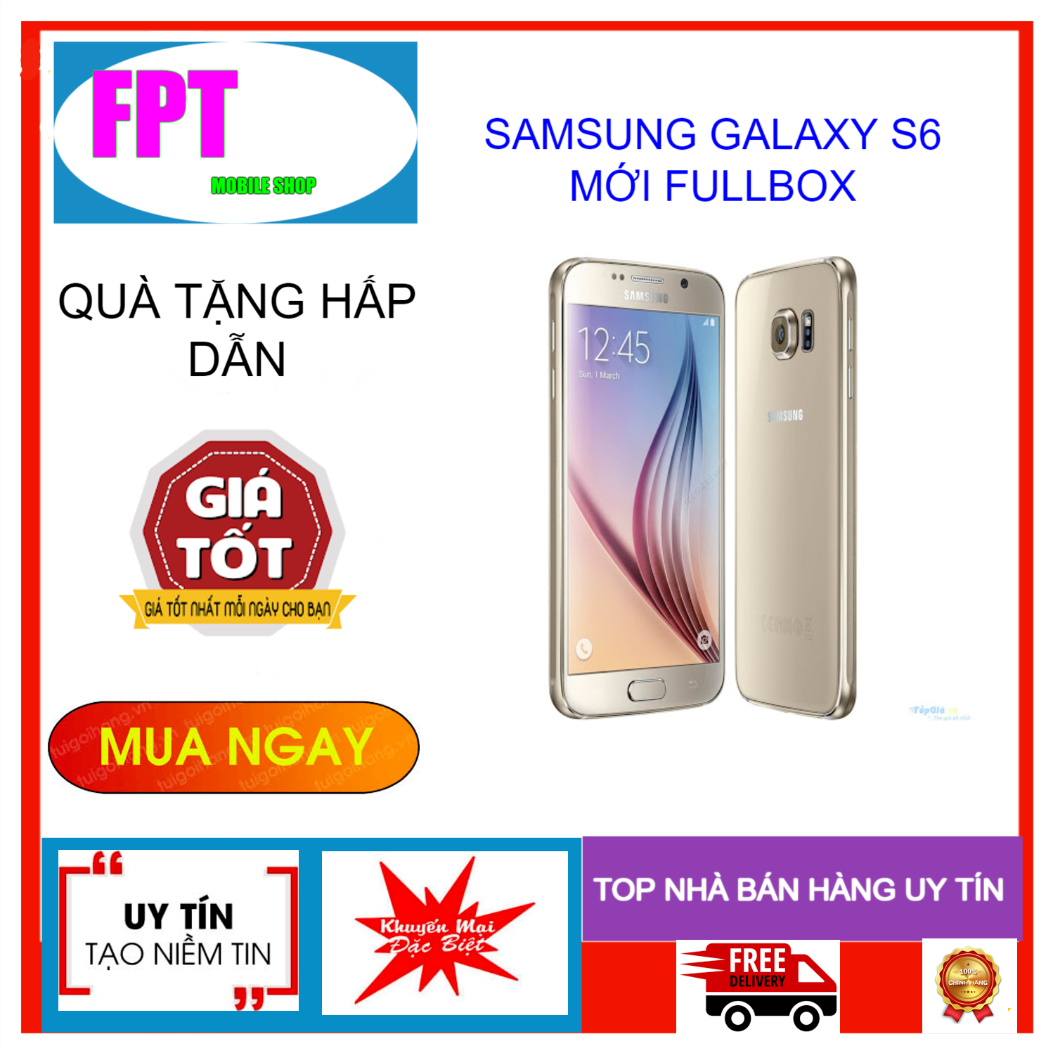 [HCM]Điện thoại Samsung Galaxy S6 Ram 3Gb Mới Fullbox