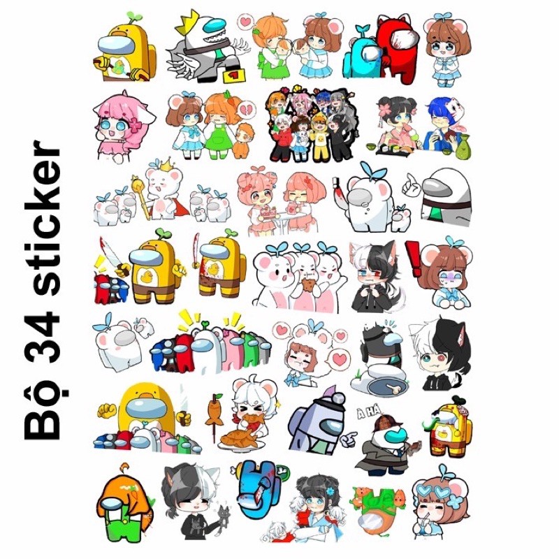 Sticker heroteam 30-60 cái ép lụa decal/ hình dán hero team