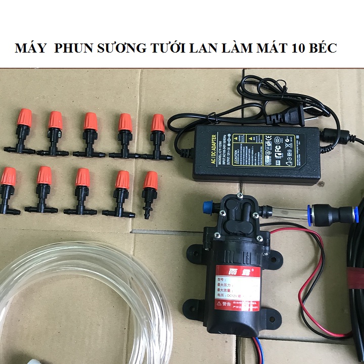 bộ máy phun sương tưới lan,làm mát 10 béc