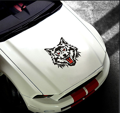 Decal đầu sói trang trí ô tô