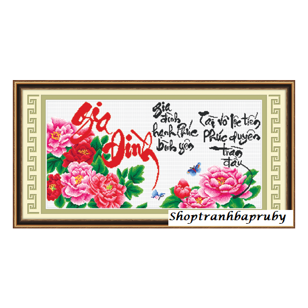 Tranh thêu Gia Đình 51402 kích thước 84 x 47 cm