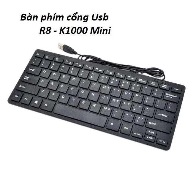 Bàn phím văn phòng  R8 Game LED RGB Bàn phím  K1000 cực êm Có Dây cổng USB Chắc Chắn Siêu Bền