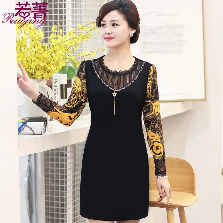 Đầm  trung niên tay voan
