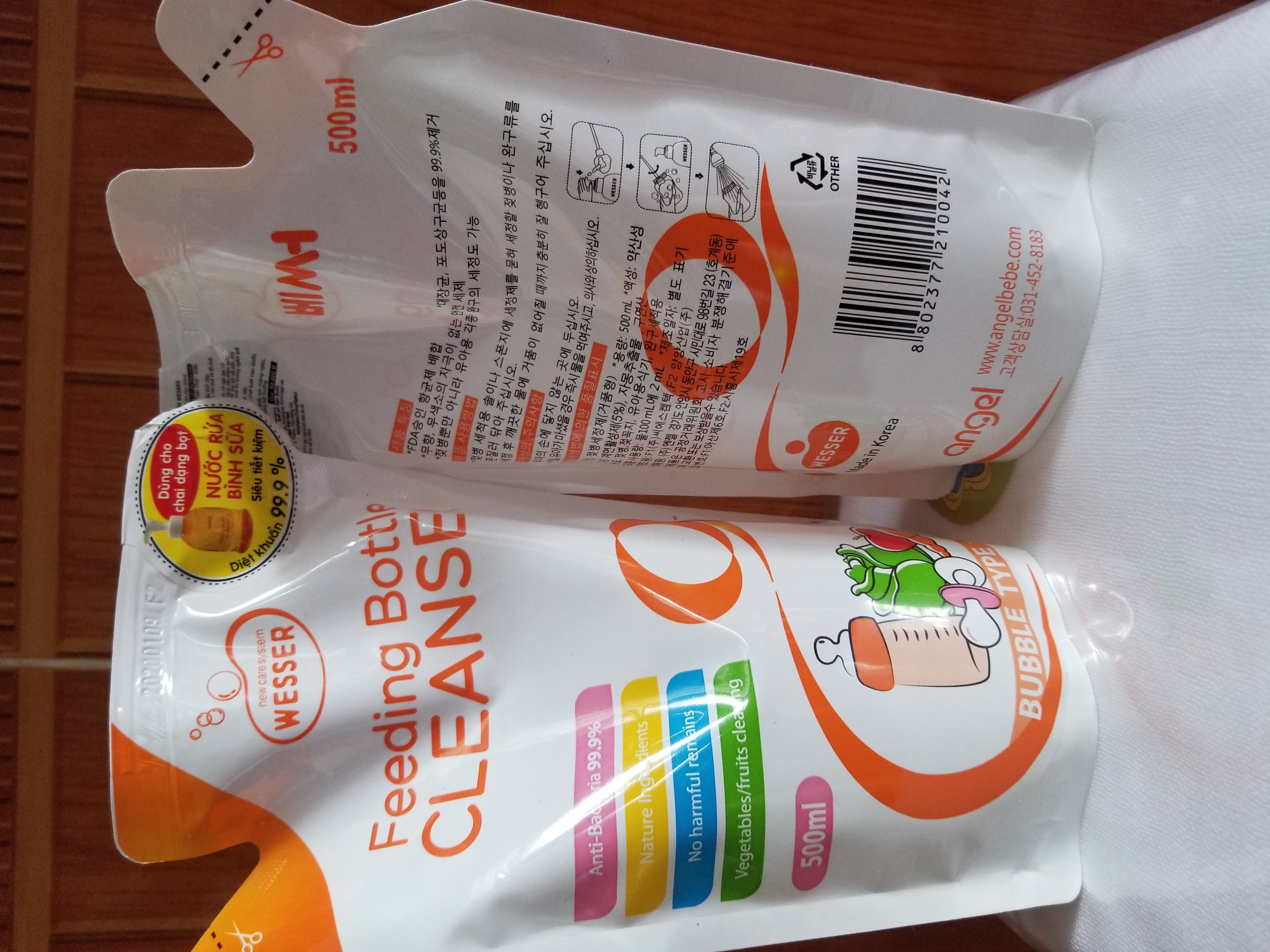 Nước rửa bình sữa Wesser bịch 500ml