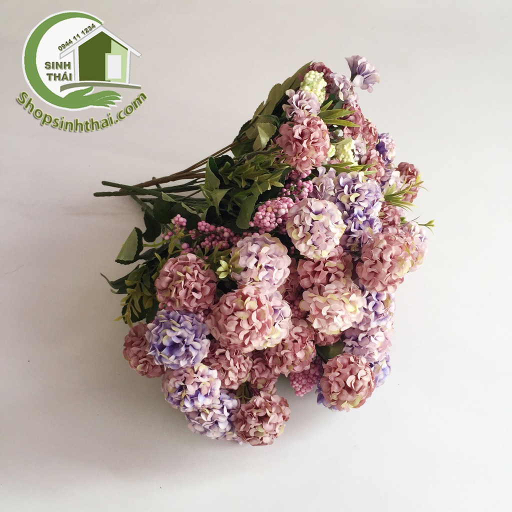 [HCM]Bụi hoa cẩm tú cầu mini màu tím - cao 35cm