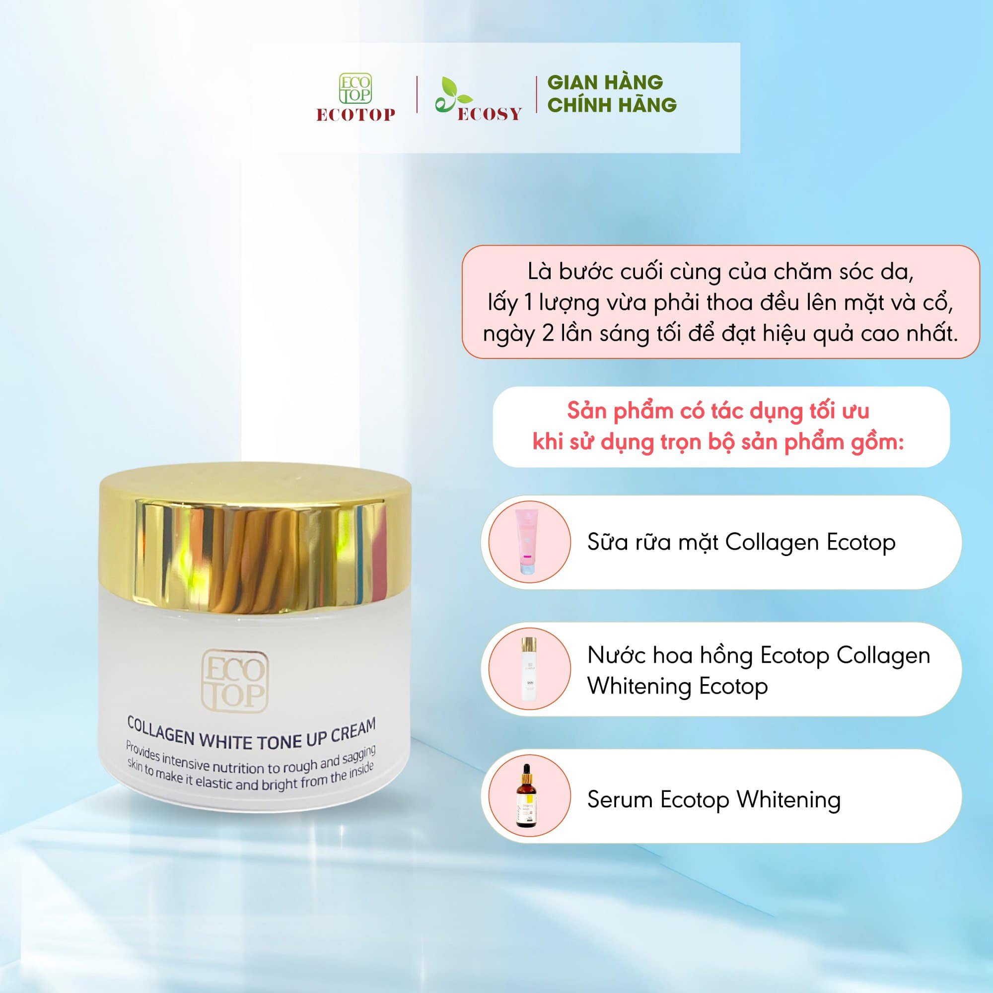Kem trắng da Ecotop Collagen White Tone Up Cream