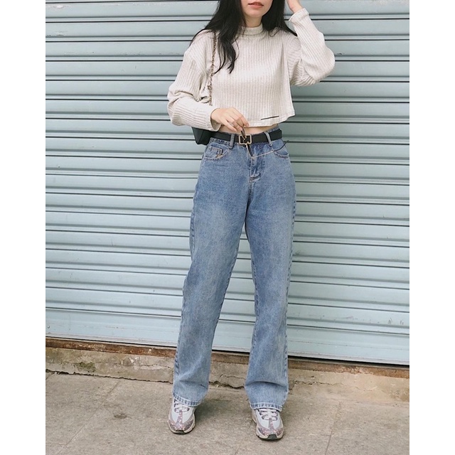 Quần jeans Ống suông dài Ruchan