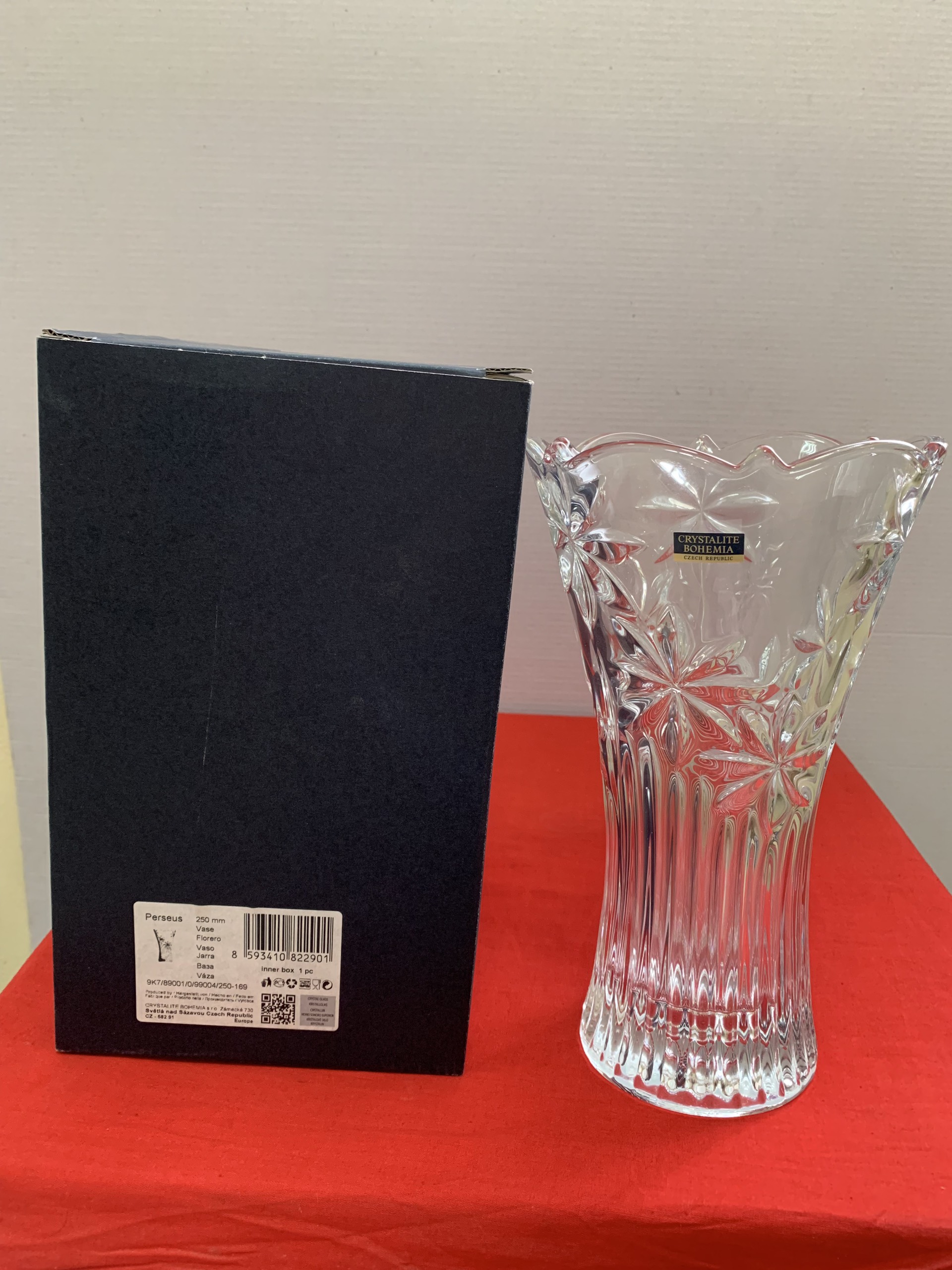LỌ HOA PHA LÊ SÉC CRYSTALITE BOHEMIA 25CM