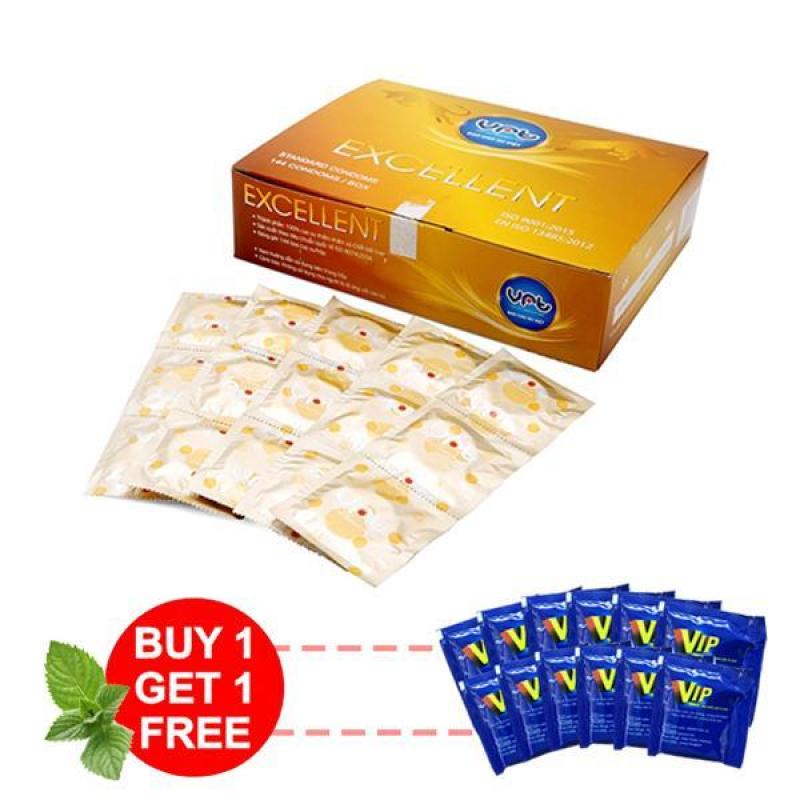 Bao cao su gia đình VRT Excellent New hộp 144 chiếc tặng 10 gói gel VIP