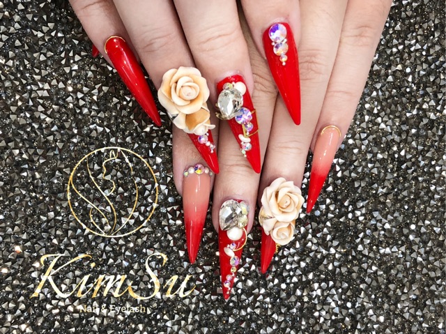 Phụ kiện nail- hoa bột - hồng đôi