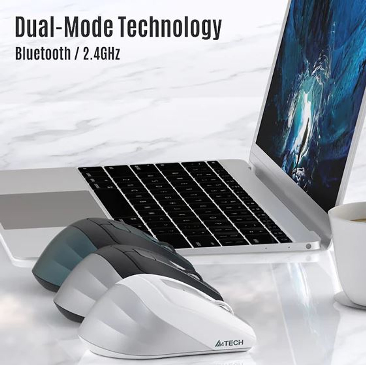 Chuột quang không dây dual mode 2.4Ghz & Bluetooth (Có thể sạc lại) - A4TECH FB35C