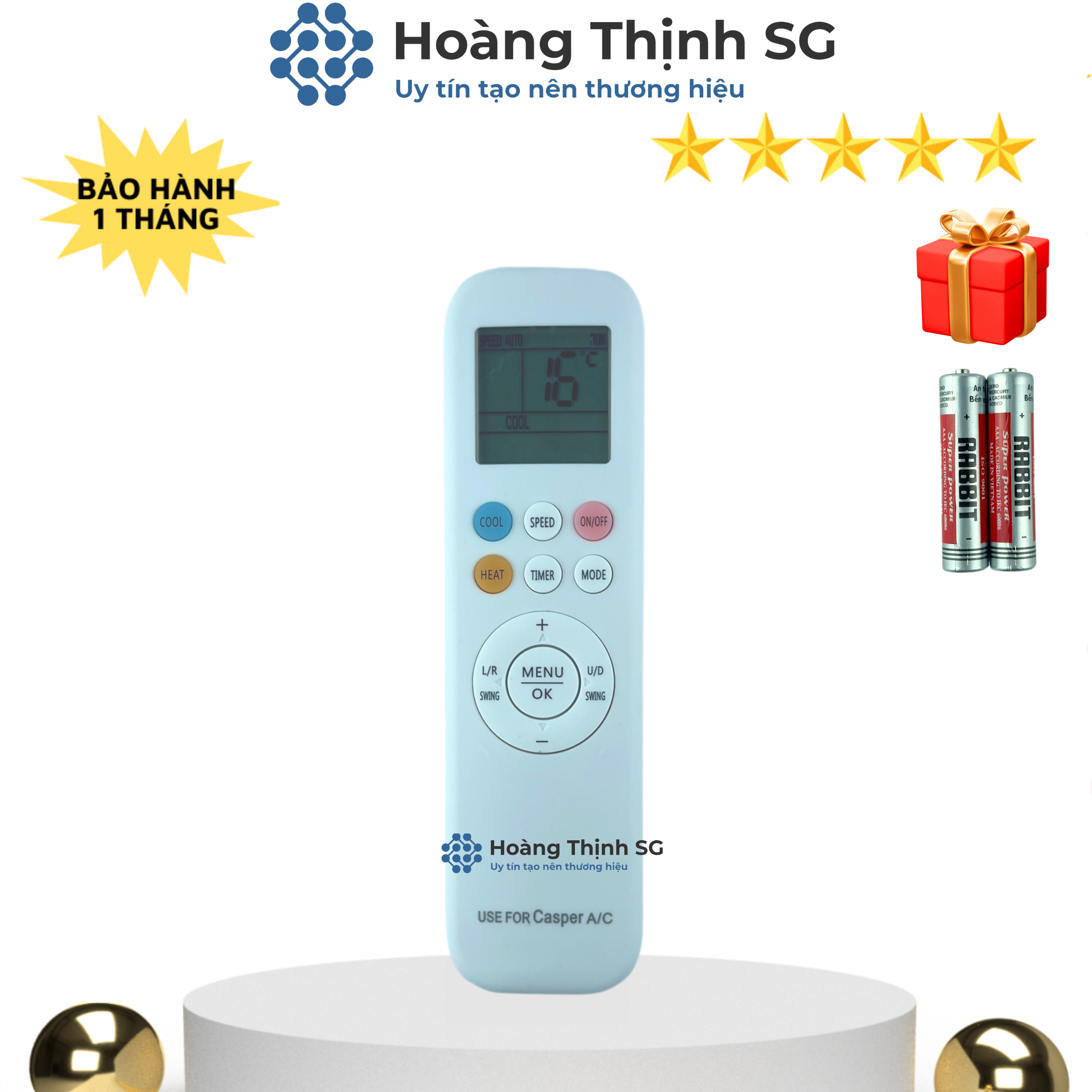 Điều khiển điều hòa casper mã 03, remote máy lạnh casper - tặng kèm pin