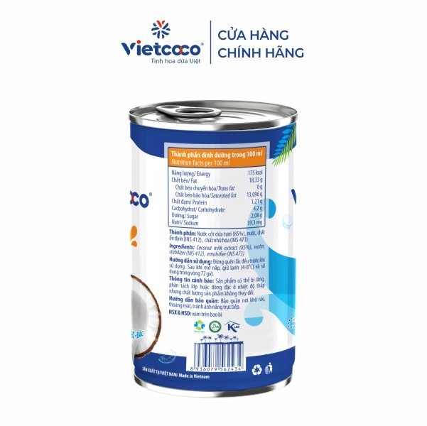 Nước cốt dừa tươi Vietcoco lon 160ml - Món Ngọt