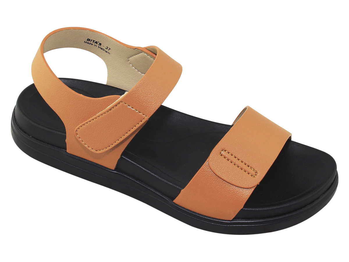 Sandal đế bằng nữ Bita's SHANA.01 (Đen + Trắng + Vàng bò + Vàng)