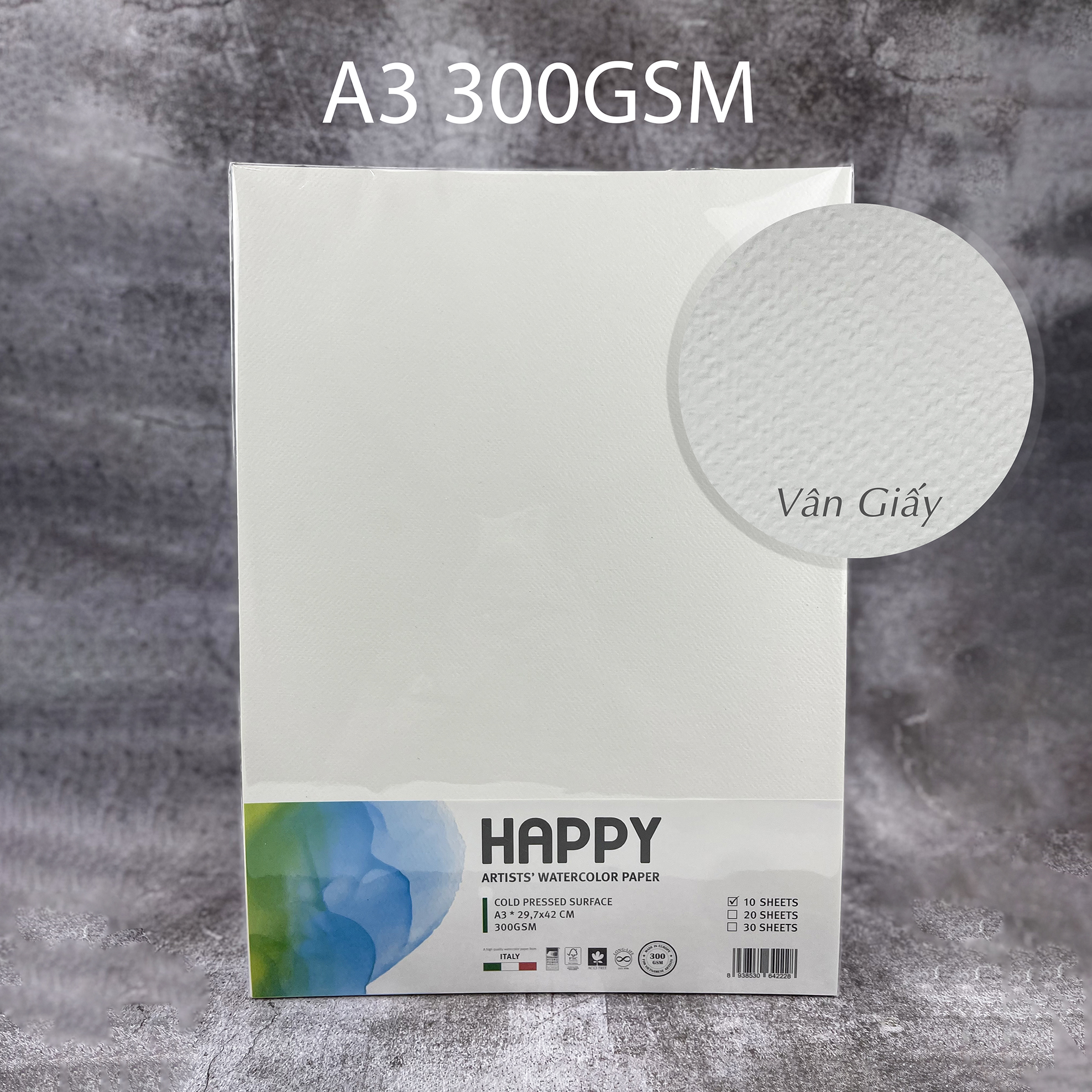 Giấy vẽ màu nước happy khổ a3 chuyên dụng