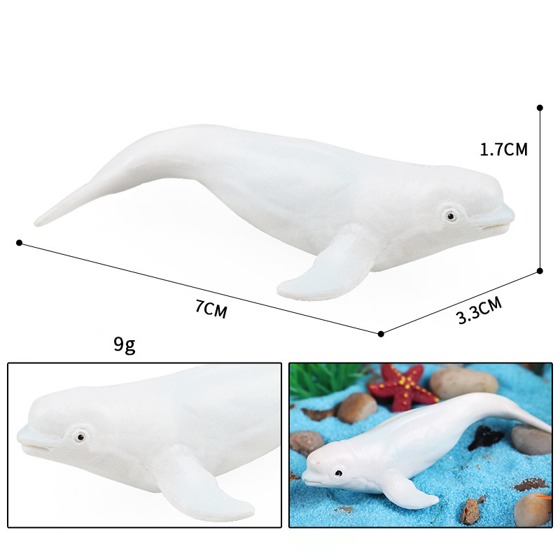Mô hình động vật con cá voi trắng cá heo trắng Beluga