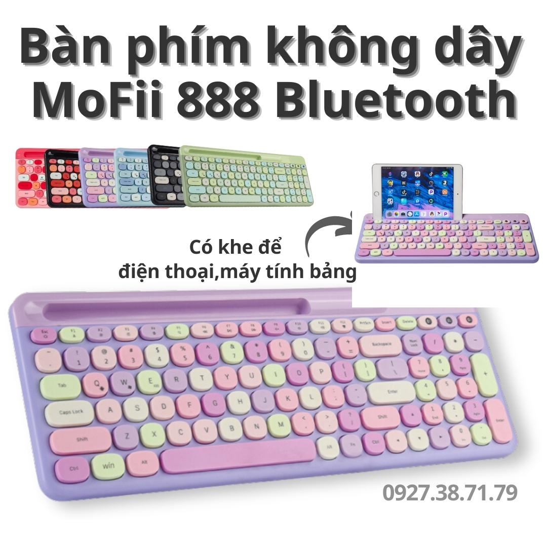 Bàn phím văn phòng Bluetooth không dây MoFii 888 có khe để máy tính bảng, điện thoại - Kết nối Bluetooth cùng lúc 3 thiết bị