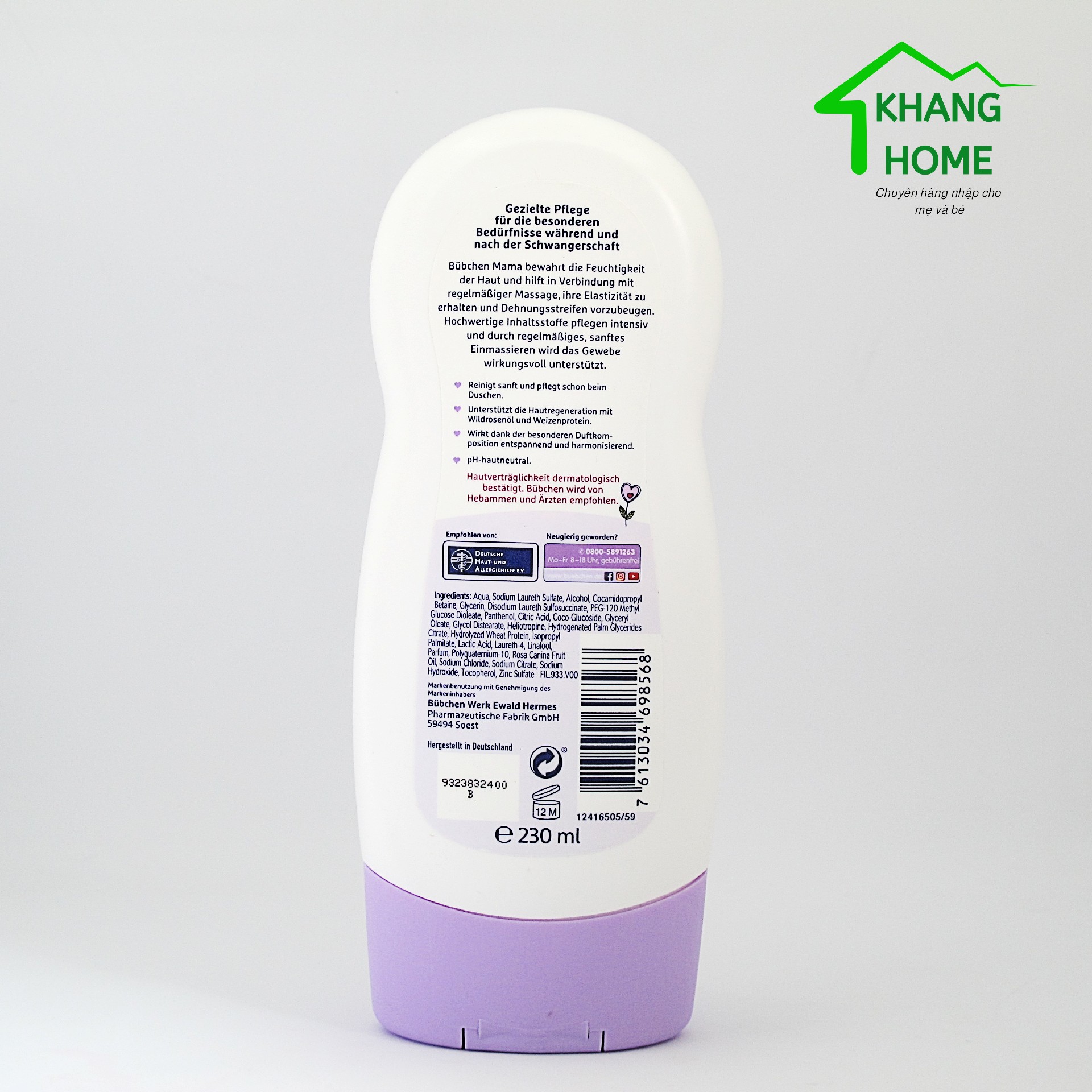 SỮA TẮM BÀ BẦU BUBCHEN MAMA 230ML