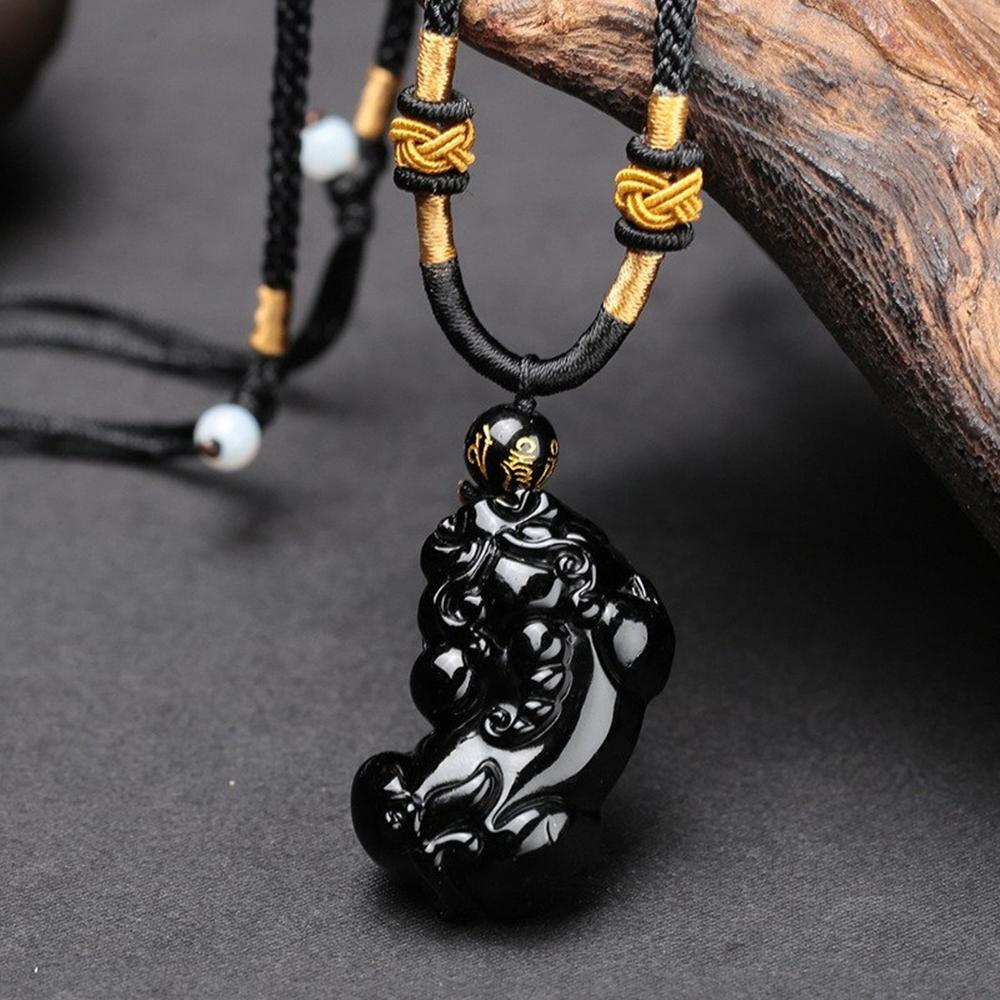 [HCM]Dây chuyền tỳ hưu opal đen tự nhiên