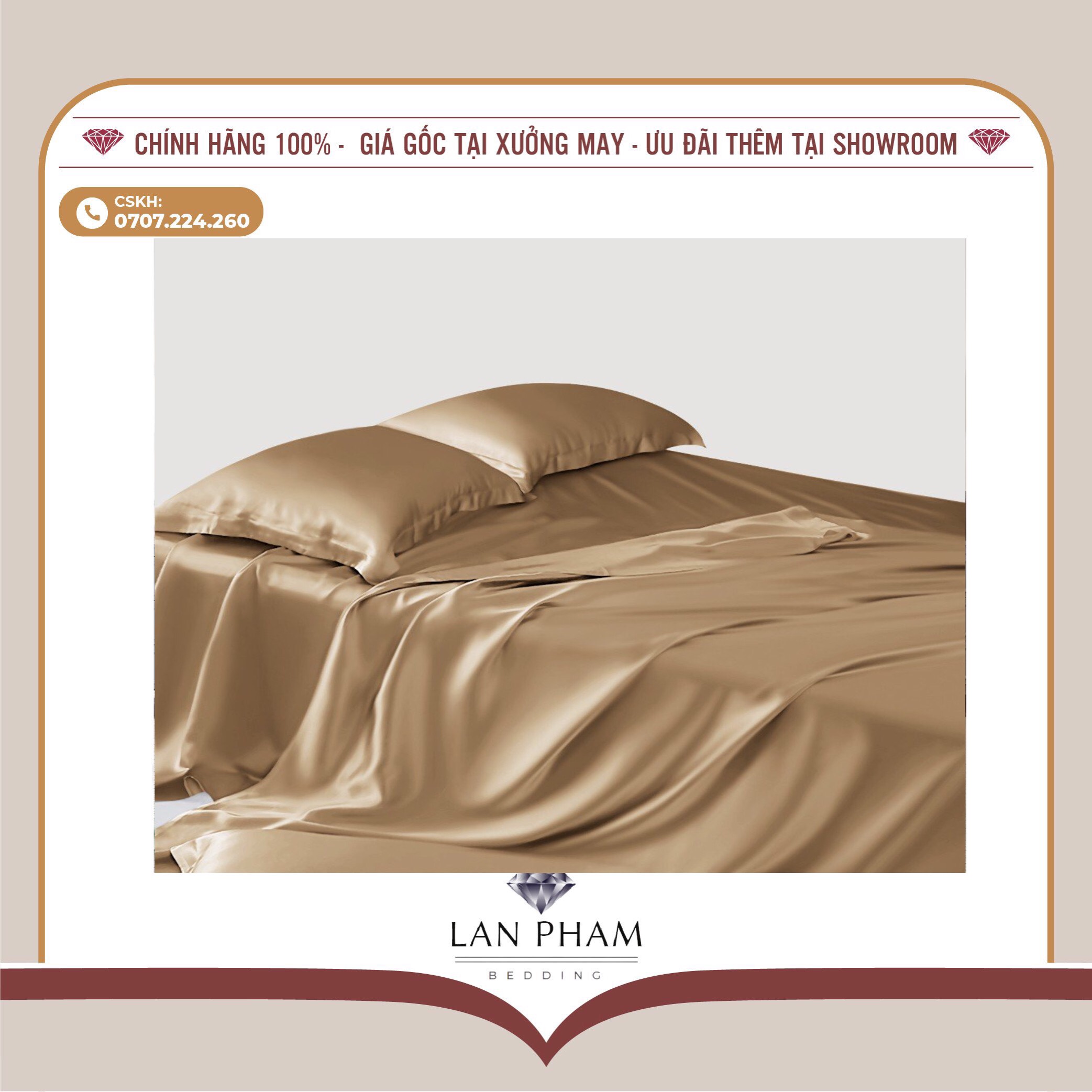 GA - DRAP GIƯỜNG LẺ PHI LỤA VÀNG ĐỒNG LAN BEDDING