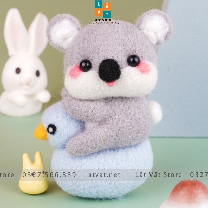 Bộ KIT len chọc Bé Bập Bênh có hướng dẫn đơn giản - bộ DIY làm quà tặng dễ thương, ý nghĩa, needle felting cute