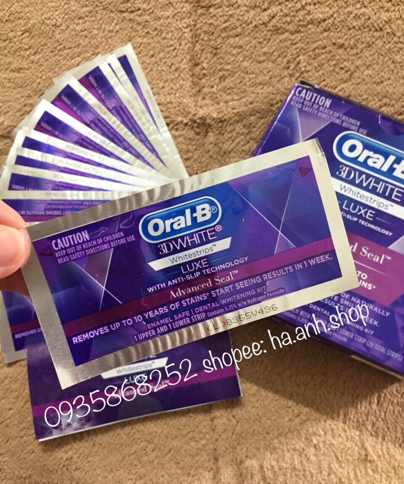 DÁN TRẮNG RĂNG ORAL-B 3D WHITE 14 gói x 2 miếng
