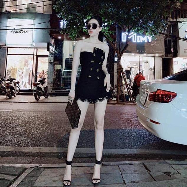 sét áo ống kaki nút chân váy ren