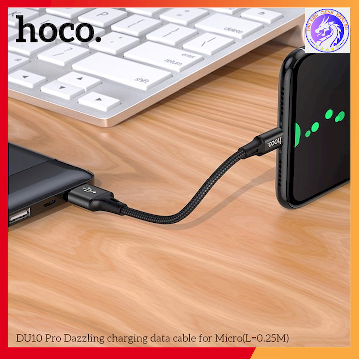 [HCM]CÁP SẠC NHANH DÂY DÙ MICRO 3.0A HOCO DU10 PRO - DÀI 0.25M