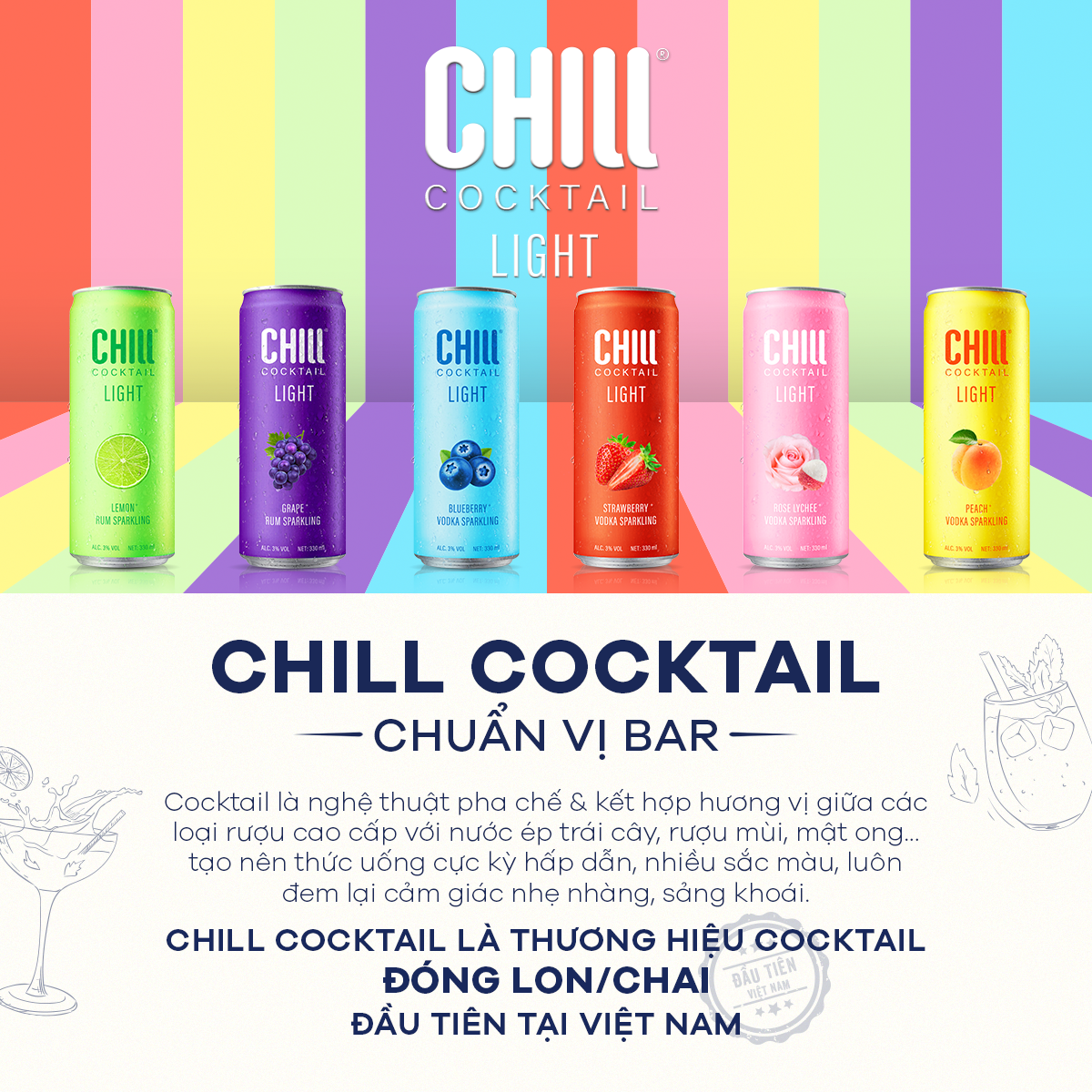 Thùng 6 lon Chill Cocktail 330ml/lon