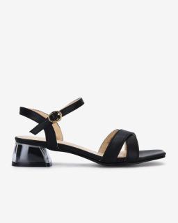 Giày Sandal cao gót nữ Zucia thiết kế quai mảnh chéo gót vuông trong suốt cao 5cm thanh lịch thumbnail