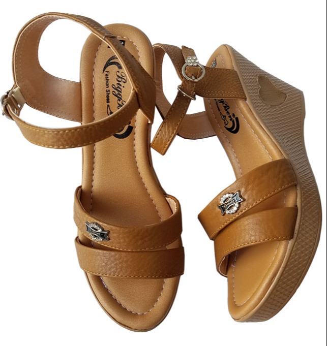 Giày Nữ Sandal Đế Xuồng Da Bò BIGBEN DS25