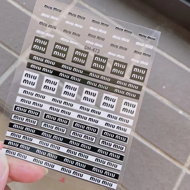 Sticker 3d thương hiệu màu hồng dán móng tay nail