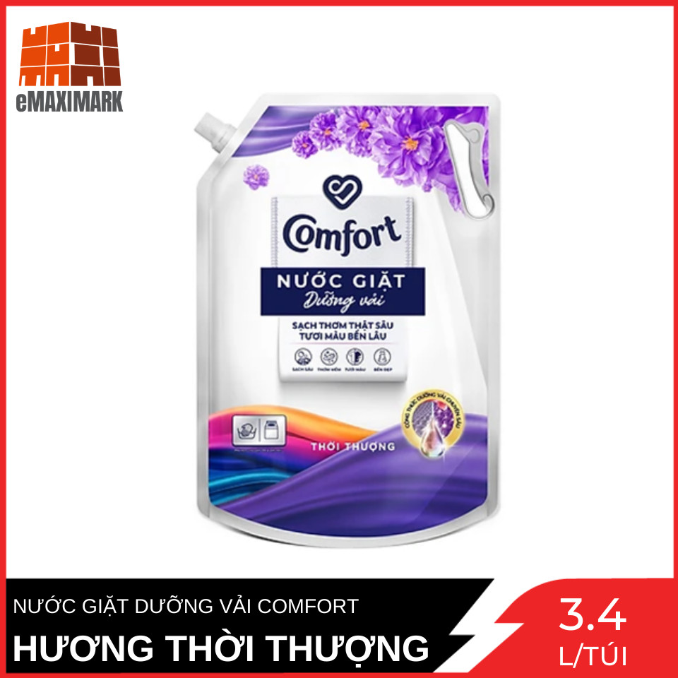 [HCM ship 2h] Nước Giặt Chống Lão Hóa Vải Comfort Hương Thời Thượng Túi 3.4L