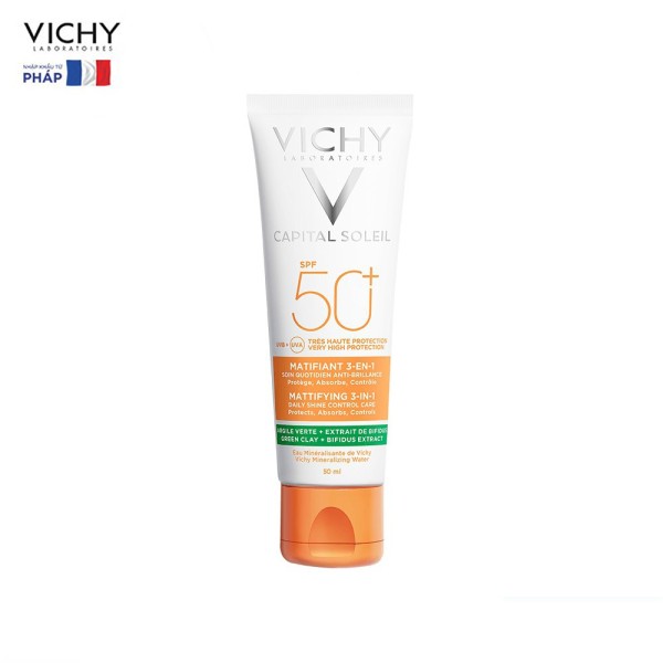 [Mini size 3ml] Vichy - Kem Chống Nắng Kiềm Dầu SPF50+ 50ml Capital Soleil Mattifying 3in1 nhập khẩu