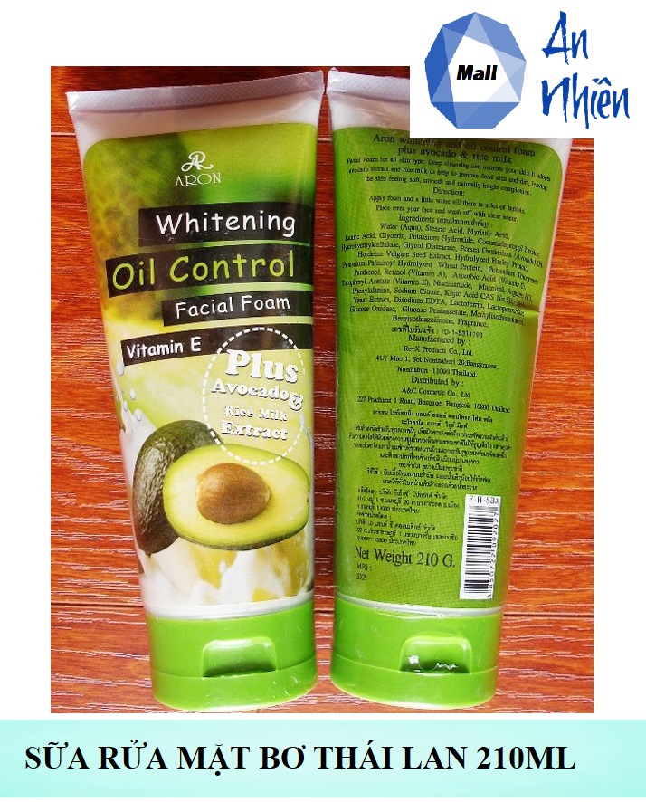 HCMBộ 2 Hộp Sữa Rữa Mặt Bơ Whitening Control 210ml Thái Lan