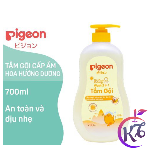 Sữa tắm gội Pigeon hoa hướng dương 700ml dịu nhẹ Baby Wash 2 in 1