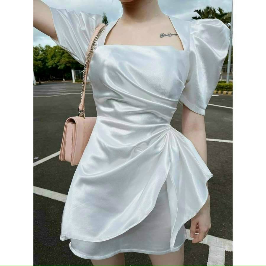 Đầm Bodycon Tay Phồng Nhúng Eo Sang Chảnh