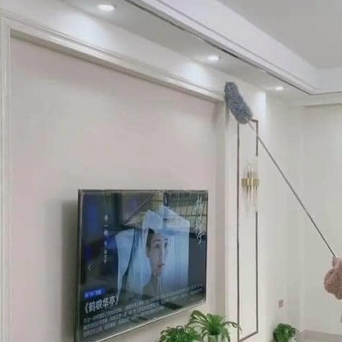 Cây chổi lông quét lau bụi mạng nhện trần nhà đa năng cán dài inox rút gọn gập được 90 độ thông minh