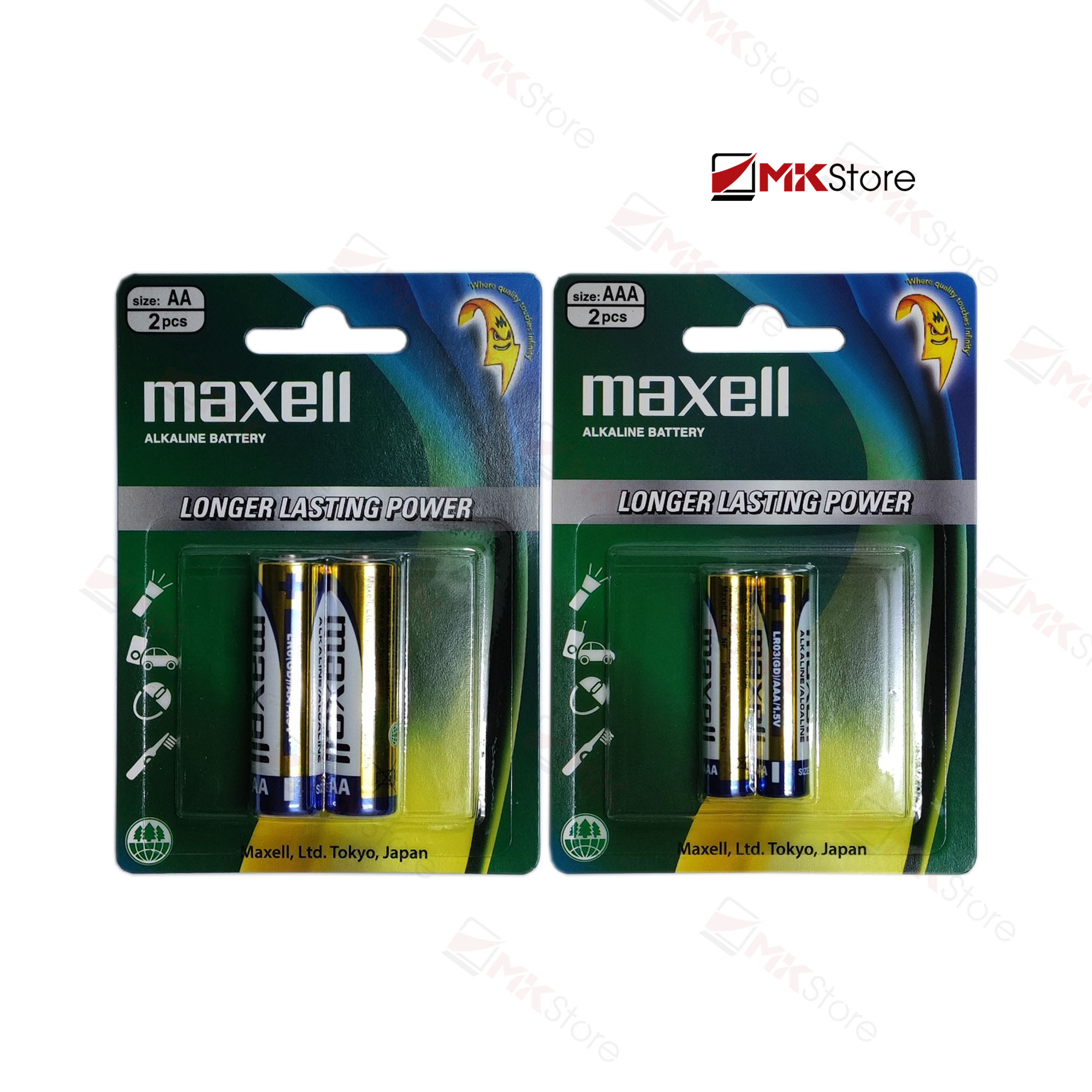 Vỉ 2 viên Pin Maxell 1.5v AA (LR6) / AAA (LR03) ALKALINE Battery MKStore