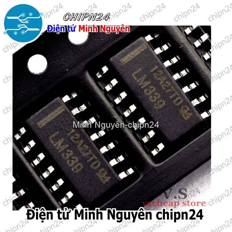 [4 con] (SOP) IC Dán LM339 SOP-14 (SMD) (LM339DR) (IC khuếch đại thuật toán OpAmp) - HH000392