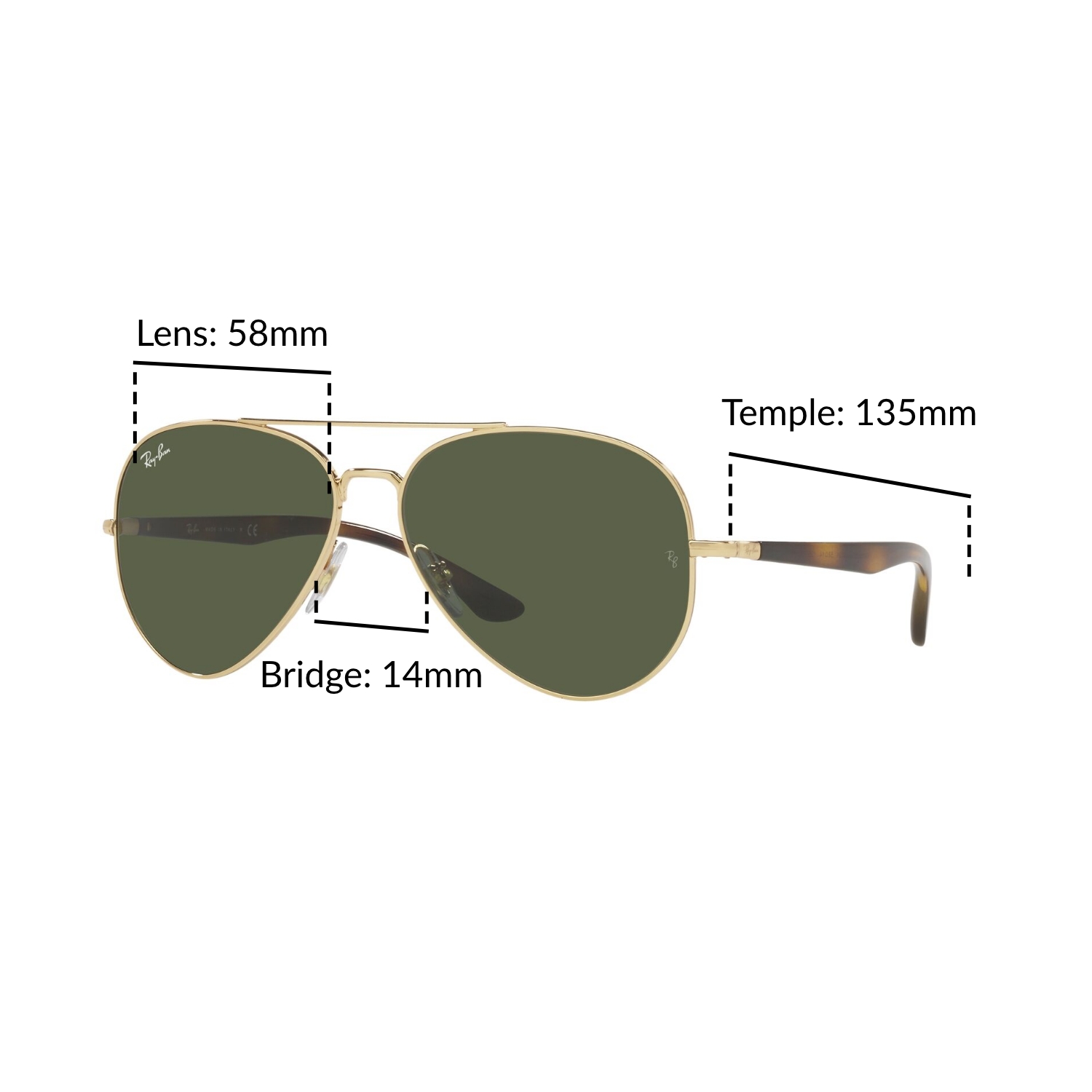 Mắt kính RAY-BAN - RB3675 001/31 - Kính mát Size 58