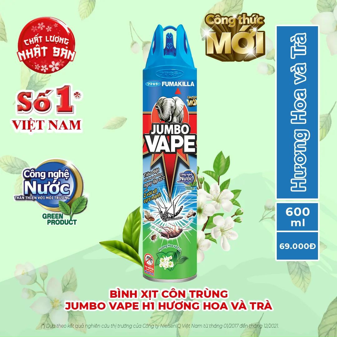Bình xịt muỗi/côn trùng JUMBO VAPE 600ml